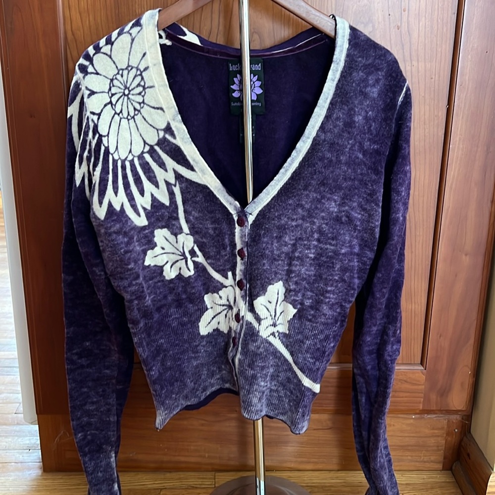 Lucky Brand purple long sleeve sweater